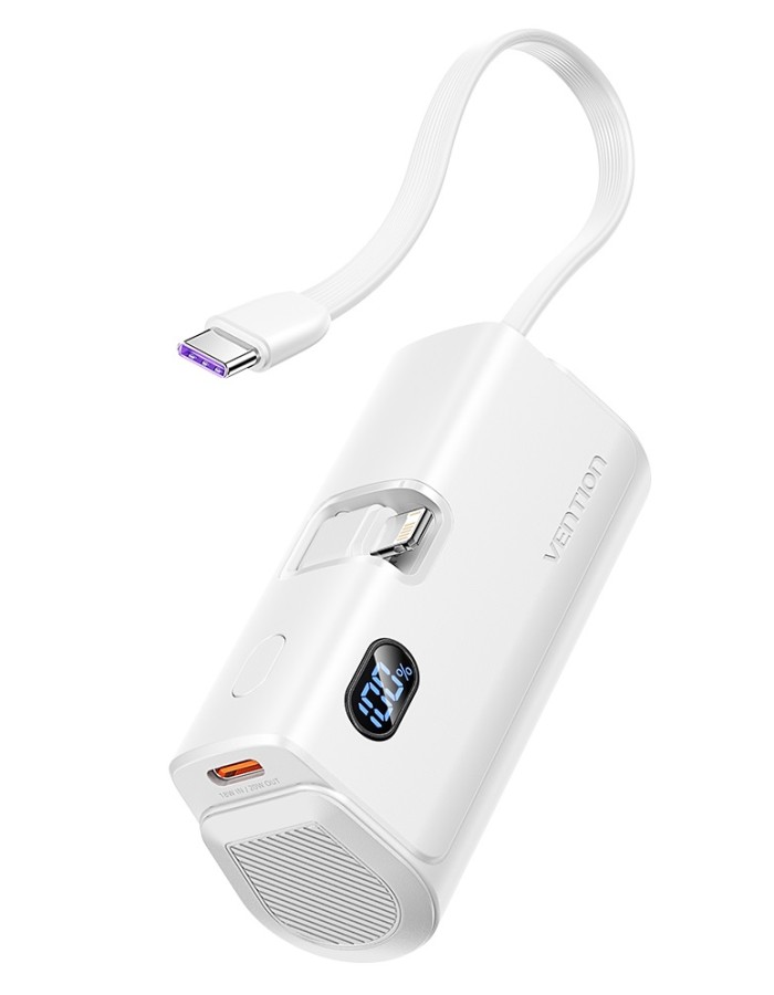 Vention Powerbank 4800mAh 22.5W Foldable Lightning White FHRW0