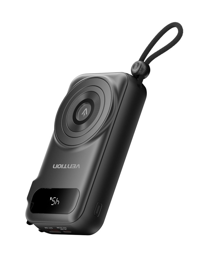 Vention Powerbank Wireless+Travel Charger 6in1 10000mAh Black FHXB0