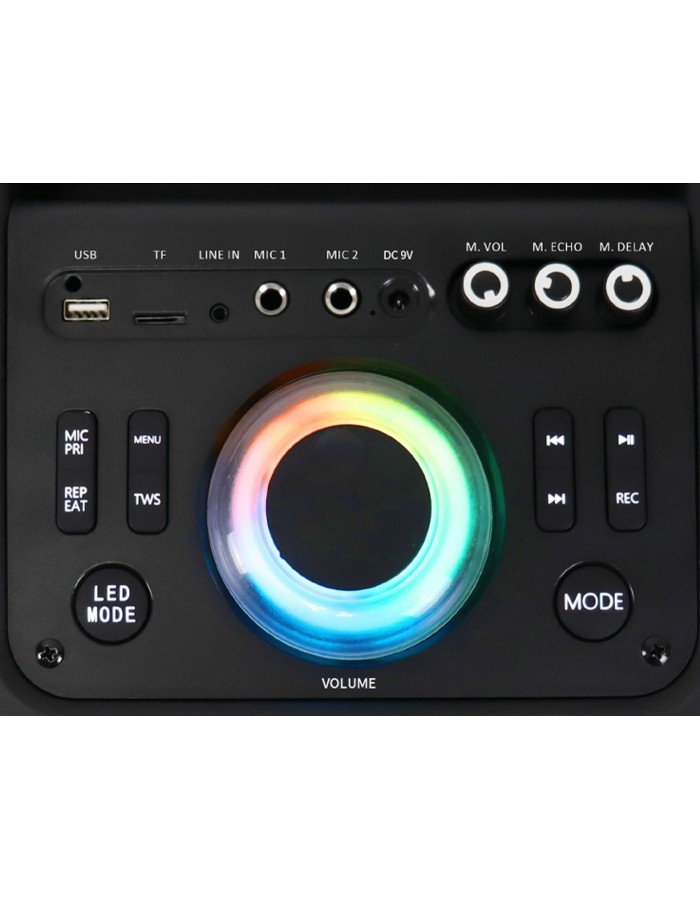 N-Gear FLASH1550 15'' Portable Karaoke Disco Speaker with Wireless Mic BT USB & LED Effects