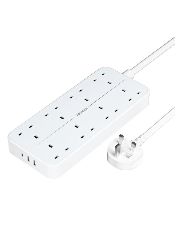 Tessan 8-Gang Extension 2 USB-A USB C 2m 13A TS-204-C