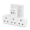 Tessan 3-Gang plug Through UK Charger 2 USB A USB C 13A TS-223-C Tessan 3-Gang plug Through UK Charger 2 USB A USB C 13A TS-223-C