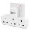 Tessan 3-Gang plug Through UK Charger 2 USB A USB C 13A TS-223-C