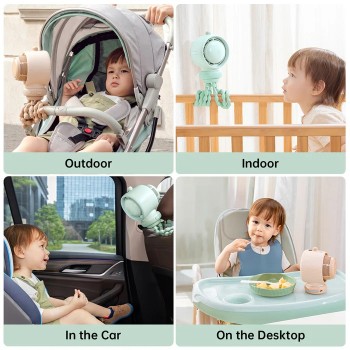 Jisulife Stroller Fan Life2S Brown Jisulife Stroller Fan Life2S Brown