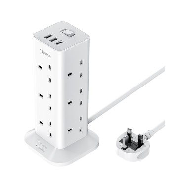 Tessan 12 Gang Extension 3 USB 2m 13A TPS04-UK-C