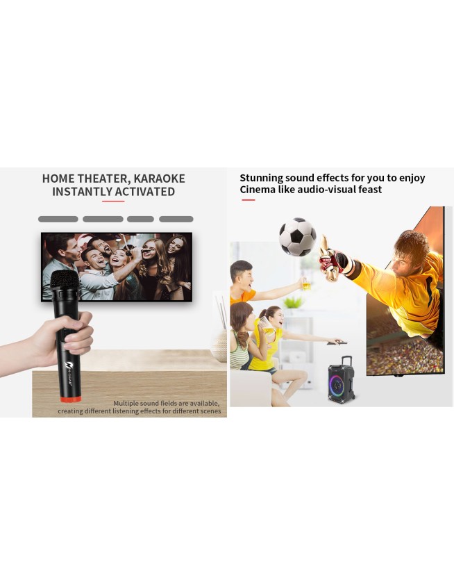 N-Gear FLASH1540 15'' Portable Karaoke Speaker with 1x Wireless Mic LED Lights USB & BT