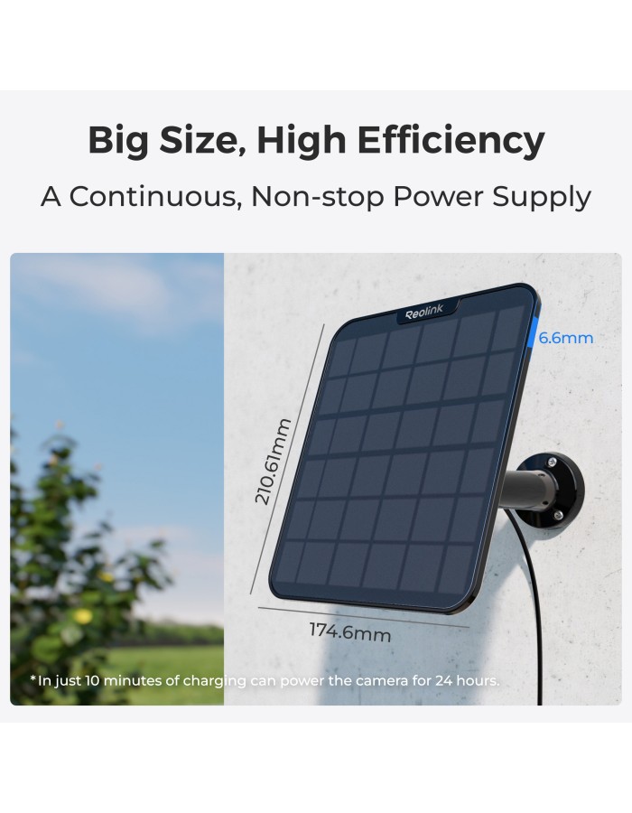 Reolink BPS Solar Panel 2 for Reolink Battery Cameras Black 6W (Type C)