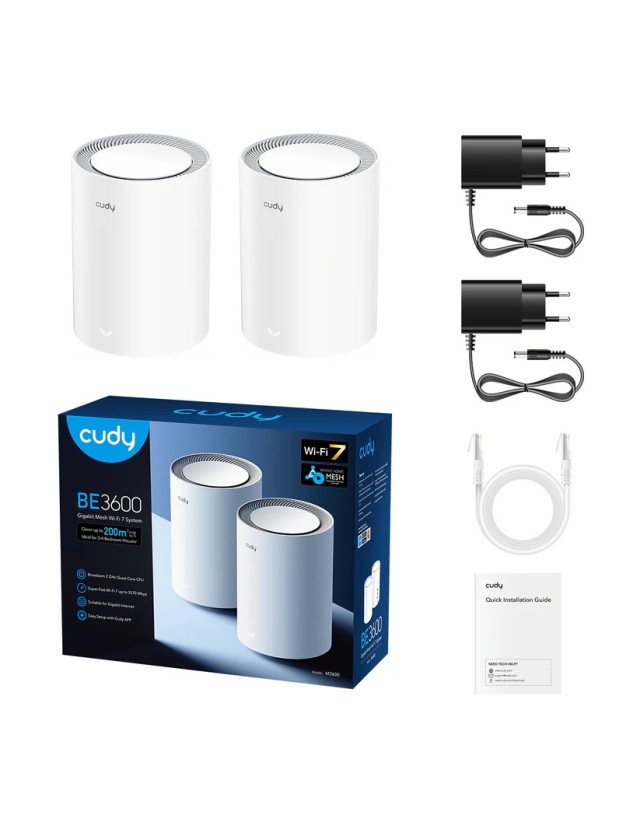 Cudy Mesh BE3600 Dual Band Gigabit Wi-Fi 7 2-Pack M3600