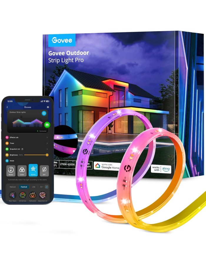 Govee Outdoor LED Strip Smart RGBIC WiFi & BT Lights 10m -EU- H70A1 Govee Outdoor LED Strip Smart RGBIC WiFi & BT Lights 10m -EU- H70A1