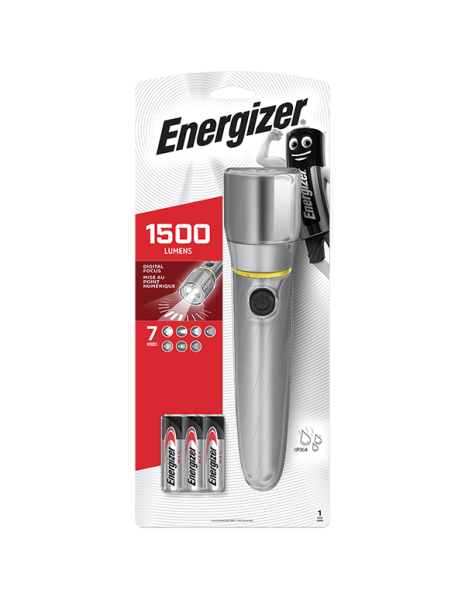 Energizer Vision HD Metal Torch 1500 Lumens IPX4 (6xAA Batteries Included)