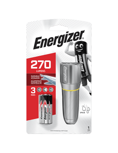 Energizer Vision HD Metal Torch Light 270 Lumens (3xAAA)