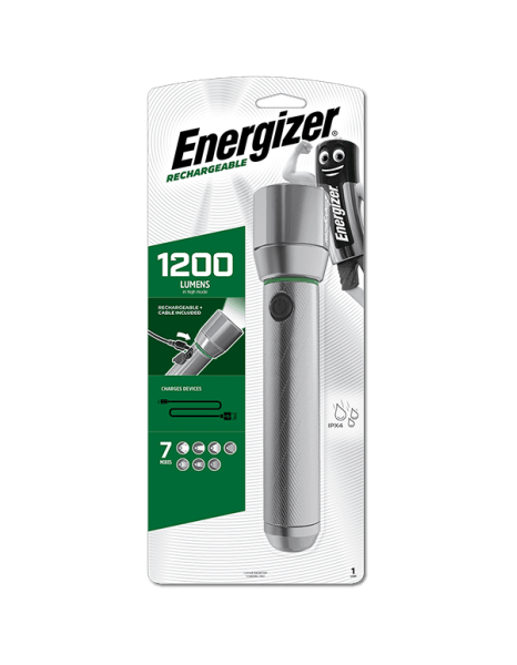 Energizer Vision HD Metal USB-C Rechargeable Torch Light 1200 Lumens IPX4 (USB Charging Cable Included) Energizer Vision HD Metal USB-C Rechargeable Torch Light 1200 Lumens IPX4 (USB Charging Cable Included)