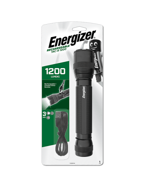 Energizer Tactical 1200 USB-C Rechargeable Torch Light 1200 Lumens IPX4 (Incl.USB Charging Cable) Energizer Tactical 1200 USB-C Rechargeable Torch Light 1200 Lumens IPX4 (Incl.USB Charging Cable)