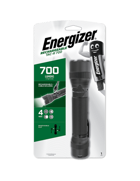 Energizer Tactical 700 Rechargeable USB-C Torch 700 Lumens IPX4 (Includes USB-C Charging Cable)