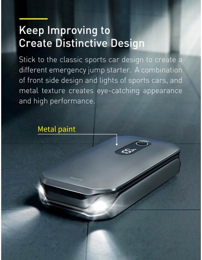 Baseus Car Jump Start Booster & Powerbank 12000mAh 1000A V.2 Baseus Car Jump Start Booster & Powerbank 12000mAh 1000A V.2