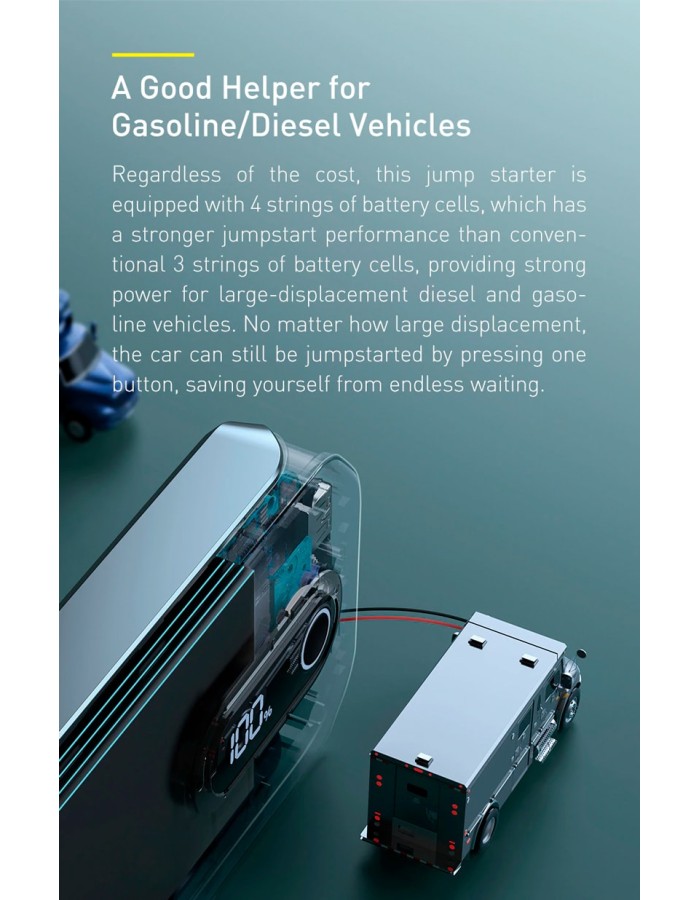 Baseus Car Jump Start Booster & Powerbank 12000mAh 1000A V.2 Baseus Car Jump Start Booster & Powerbank 12000mAh 1000A V.2
