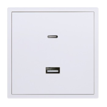 HDL Panel TILE SERIES Ivory White 1xUSB-A 1xUSB-C