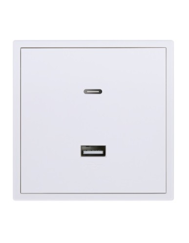 HDL Panel TILE SERIES Ivory White 1xUSB-A 1xUSB-C