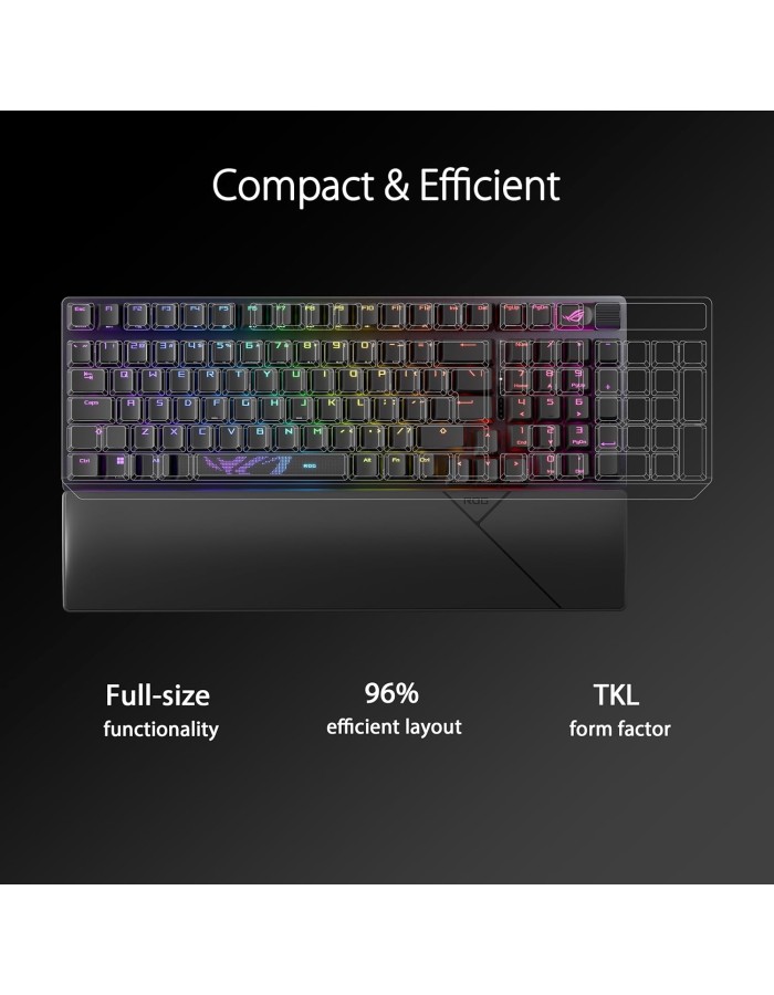 ASUS Gaming Keyboard Mechnanical Tri-Mode 2.4Ghz/Bluetooth/USB WristRest ROG STRIX SCOPE II 96 Wireless NXSW ASUS Gaming Keyboard Mechnanical Tri-Mode 2.4Ghz/Bluetooth/USB WristRest ROG STRIX SCOPE II 96 Wireless NXSW