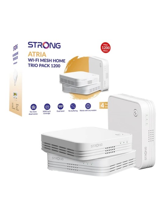 Strong Mesh AC1200 Whole Home Wi-Fi Mesh System (3 Pack) MESHTRI1200UK Strong Mesh AC1200 Whole Home Wi-Fi Mesh System (3 Pack) MESHTRI1200UK
