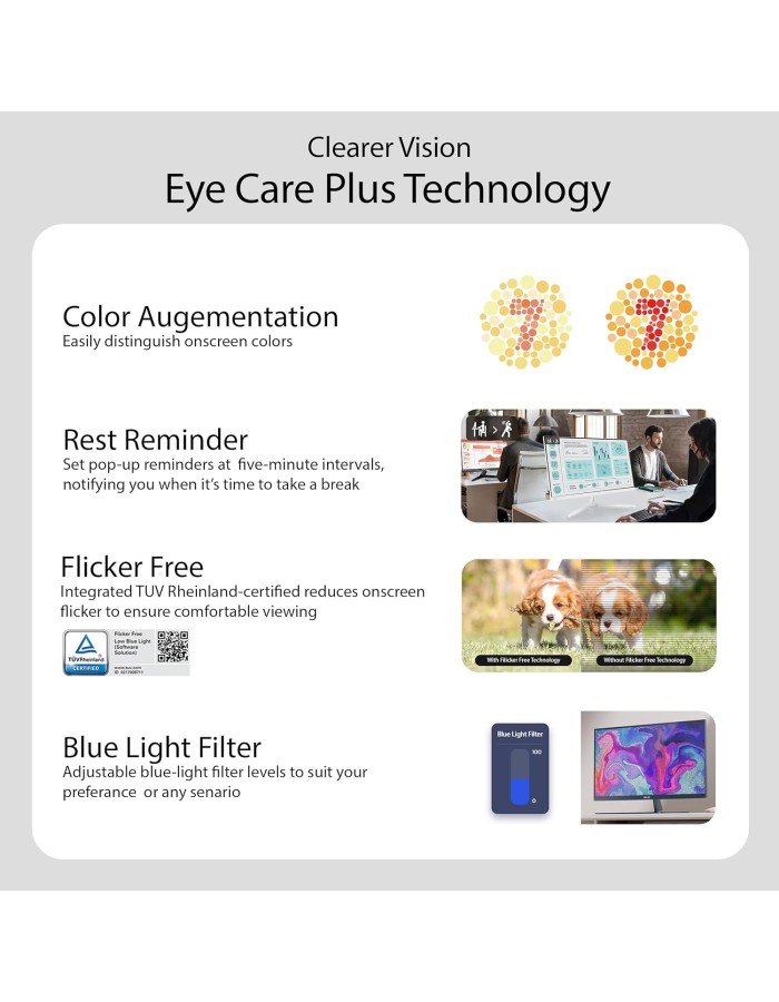 ASUS Monitor EyeCare 27'' FHD 100Hz with Air Ionizer White VU279HFI-W