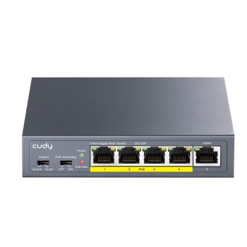 Cudy Switch PoE Gigabit 4PoE + 1GbE Uplink 30W GS105P