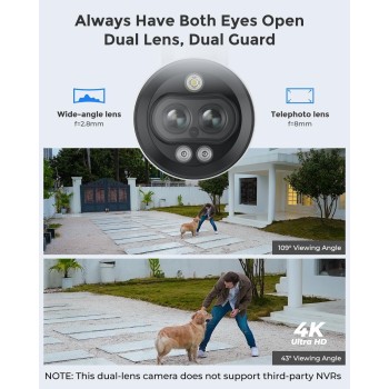 Reolink RLC-81MA (P330M) 8MP POE IP Bullet Spotlight Camera Dual Wide Angle & Telephoto Lens