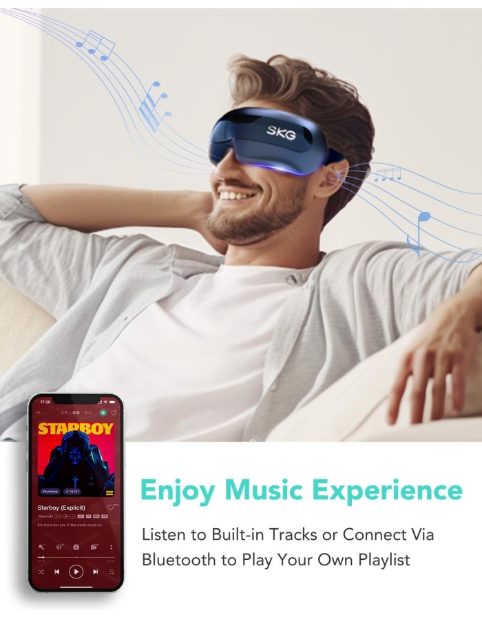 SKG Eye Massager Airbag-Hot Compress-Music & Visible Window E3 Pro