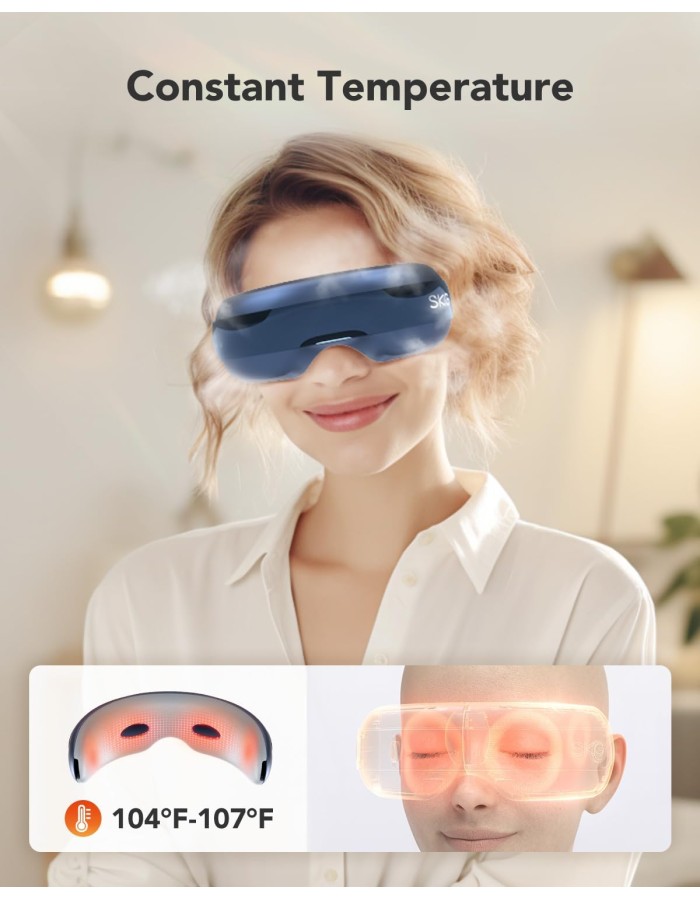 SKG Eye Massager Airbag-Hot Compress-Music & Visible Window E3 Pro