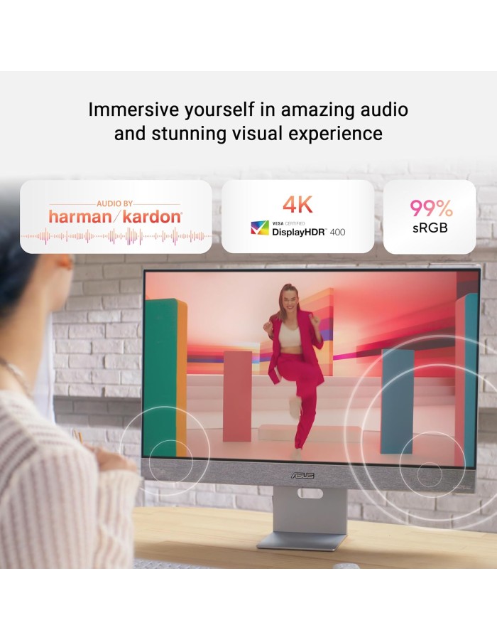 ASUS Monitor Smart 27" 4K Google TV, Chromecast, Speakers, USB-C/HDMI ZenScreen MS27UC