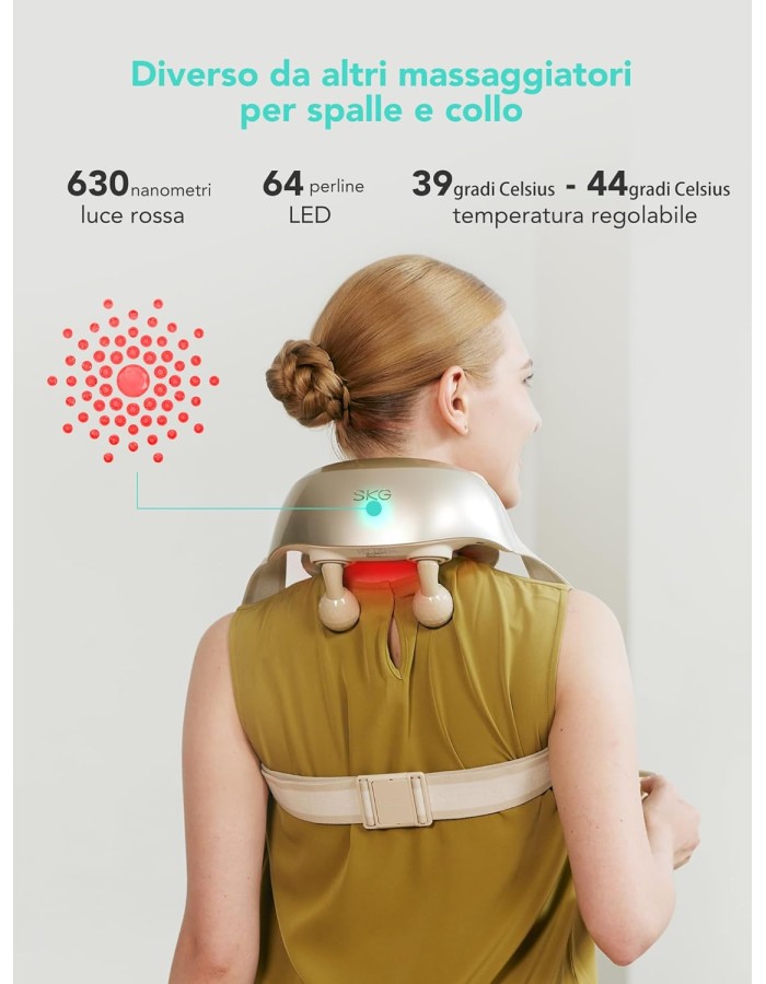 SKG H7-Ultra Neck & Shoulder Massager with White Massage Heads