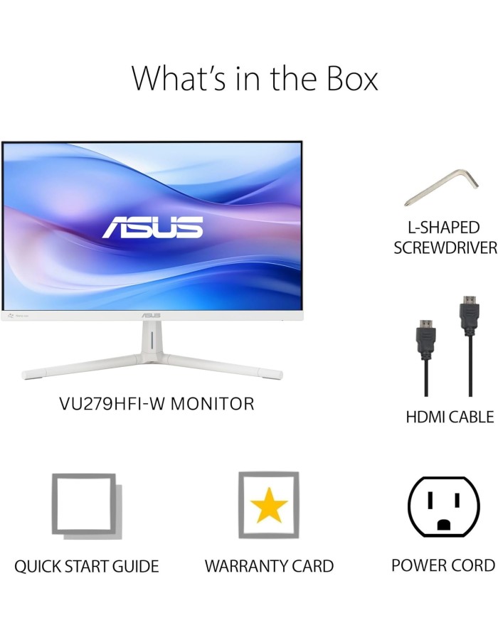 ASUS Monitor EyeCare 27'' FHD 100Hz with Air Ionizer White VU279HFI-W