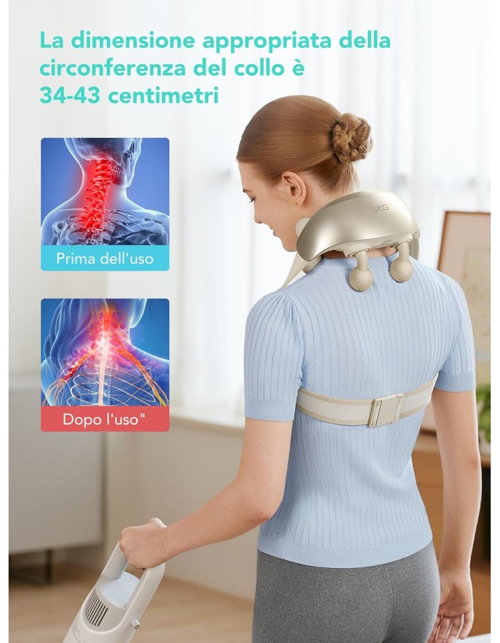 SKG H7-Ultra Neck & Shoulder Massager with White Massage Heads
