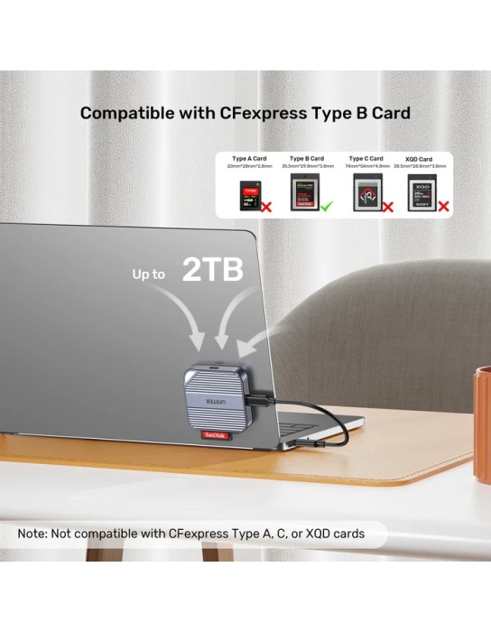 Unitek Card Reader Magnetic CF Express Type B 10Gbps PD100W S1244B Unitek Card Reader Magnetic CF Express Type B 10Gbps PD100W S1244B