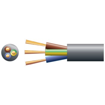 Mercury Mains Power Cable 3-Core 10A 1.0mm 100m Black 804.344UK