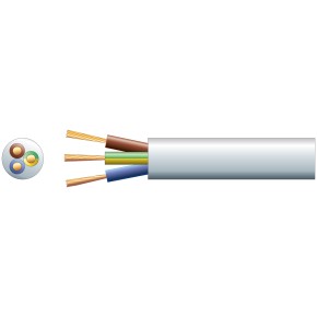 Mercury Mains Power Cable 3-Core 15A 1.5mm 100m White 804.347UK