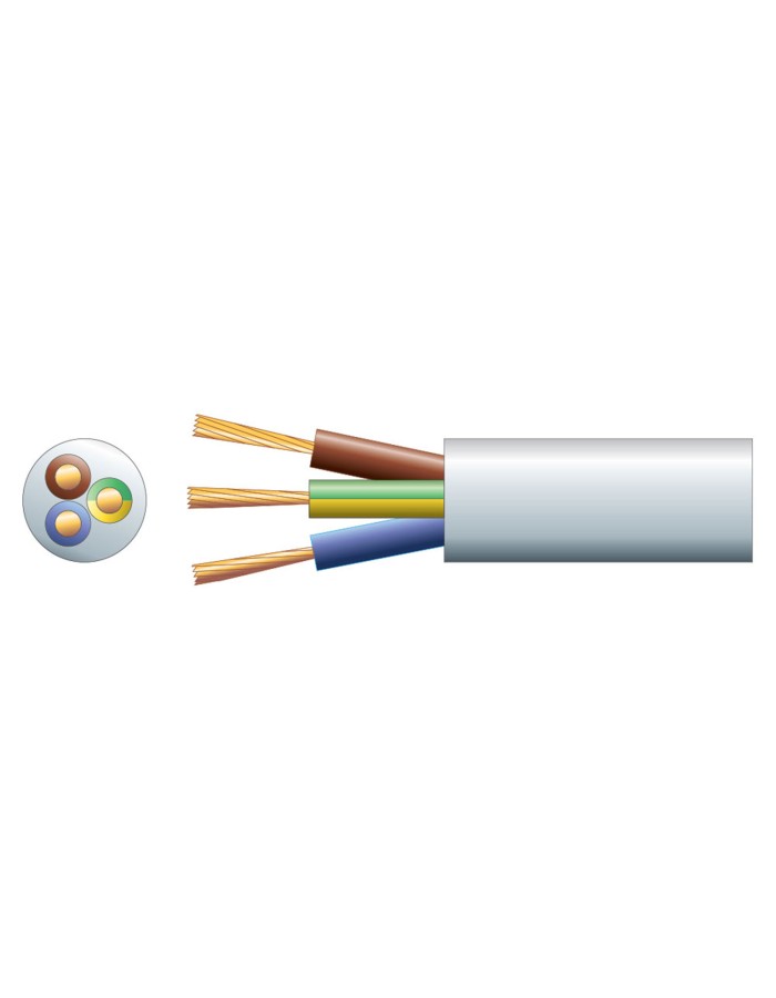 Mercury Mains Power Cable 3-Core 15A 1.5mm 100m White 804.347UK Mercury Mains Power Cable 3-Core 15A 1.5mm 100m White 804.347UK