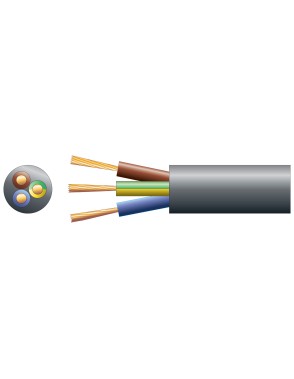 Mercury Mains Power Cable 3-Core 15A 1.5mm 100m Black 804.350UK Mercury Mains Power Cable 3-Core 15A 1.5mm 100m Black 804.350UK