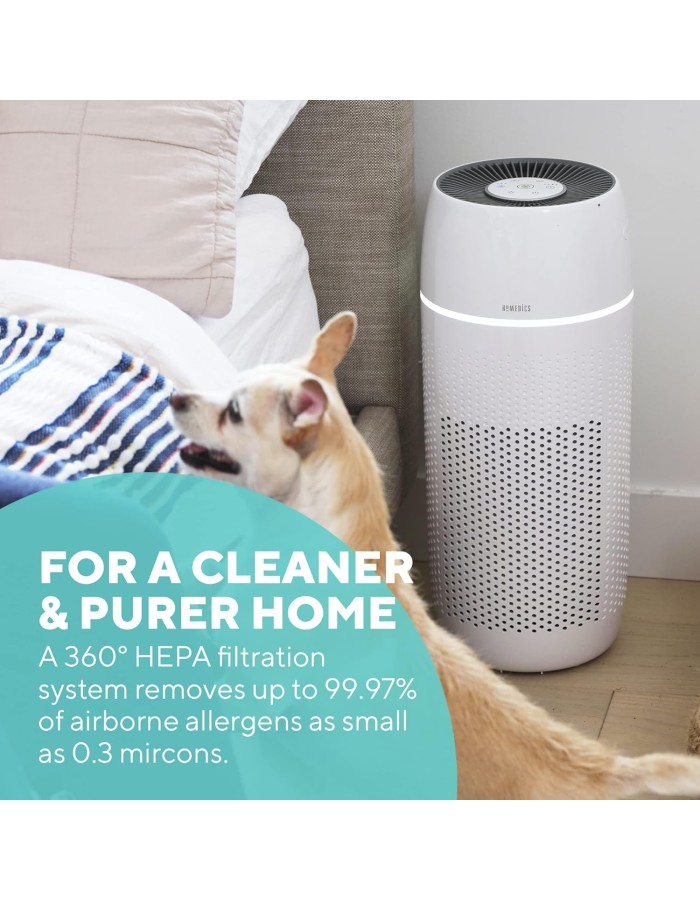 HoMedics TotalClean Petplus AP-PET35WT 5in1 Air Purifier & Aroma Diffuser (Active Carbon + HEPA Filter + UVC + Ioniser + PreFilter)