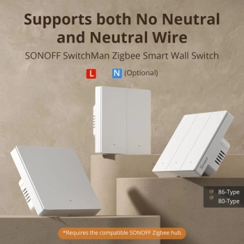 Sonoff Zigbee M5 WiFi Smart Wall Mechanical Switch (No neutral) 3-Button White