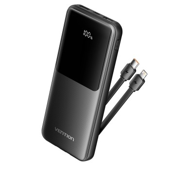 Vention Powerbank 10000mAh 22.5W Built-in USBC+Lighting Black FHOB0