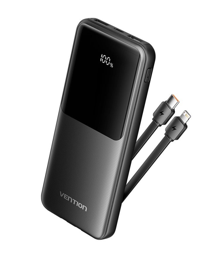 Vention Powerbank 10000mAh 22.5W Built-in USBC+Lighting Black FHOB0 Vention Powerbank 10000mAh 22.5W Built-in USBC+Lighting Black FHOB0