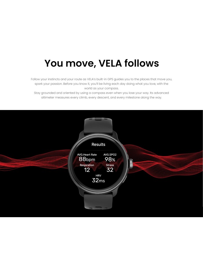 HiFuture VELA Adventure GPS SmartWatch with AMOLED Black