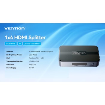 Vention HDMI Splitter 4-Port 4K EU A12B0-EU Vention HDMI Splitter 4-Port 4K EU A12B0-EU