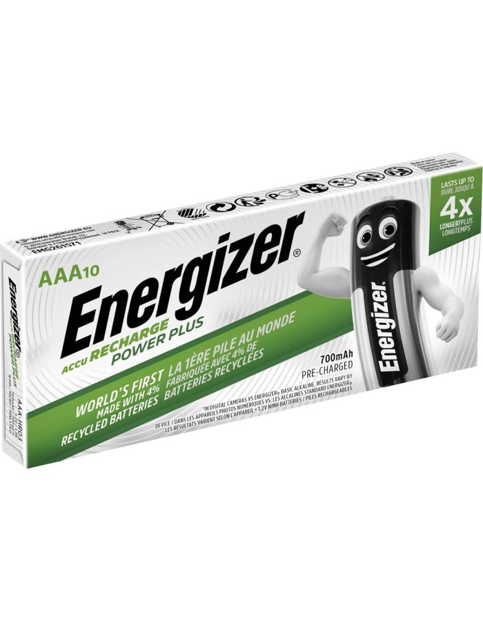 Energizer Power Plus Rechargeable AAA Batteries 700 mAh (10pcs) Energizer Power Plus Rechargeable AAA Batteries 700 mAh (10pcs)