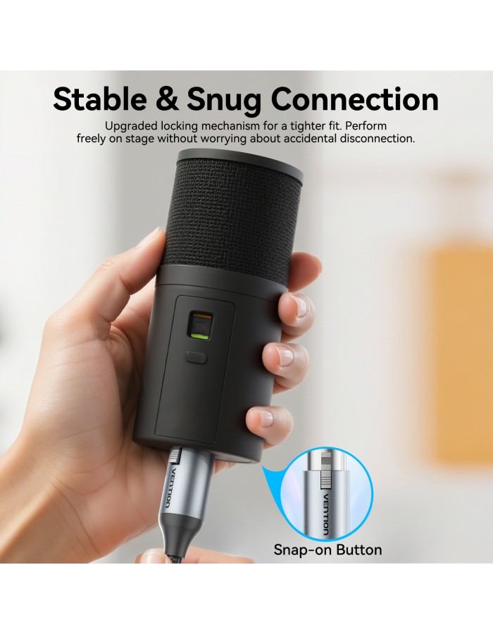 Vention AUDIO 6.3mm to XLR M-F Cable Braided-Metal 2.0m BKGHI