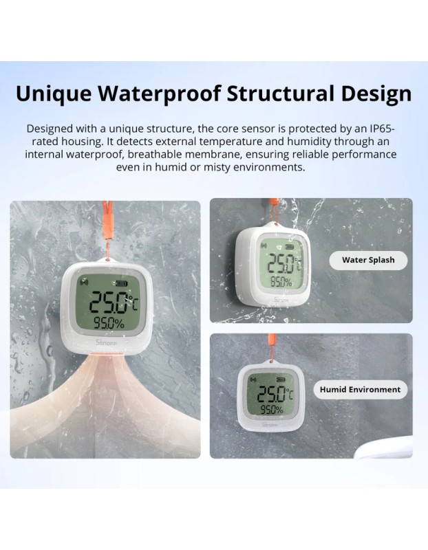 Sonoff Zigbee Smart Temperature & Humidity Sensor IP65 for Outdoor SNZB-02WD Sonoff Zigbee Smart Temperature & Humidity Sensor IP65 for Outdoor SNZB-02WD