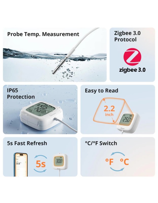 Sonoff Zigbee Smart Temperature Sensor IP65 for Outdoor with Water Probe SNZB-02LD