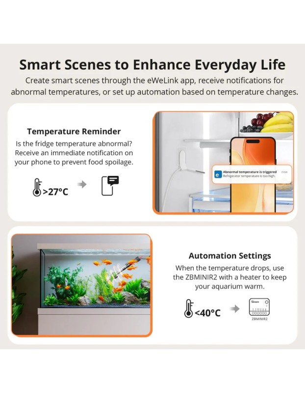 Sonoff Zigbee Smart Temperature Sensor IP65 for Outdoor with Water Probe SNZB-02LD