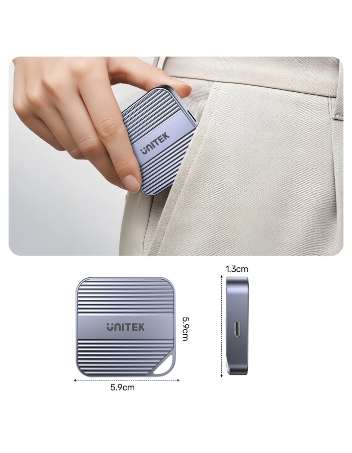 Unitek S1244C Card Reader with Magnet to Attach on Laptop/Phone + PD100W + 4K60Hz HDMI + Audio/Microphone