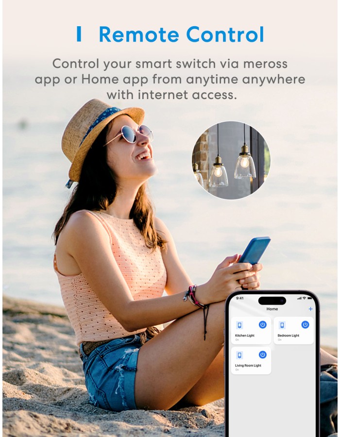 Meross Homekit Smart Wi-Fi Wall Switch 1-Gang 1-way MSS510HK-EU Meross Homekit Smart Wi-Fi Wall Switch 1-Gang 1-way MSS510HK-EU